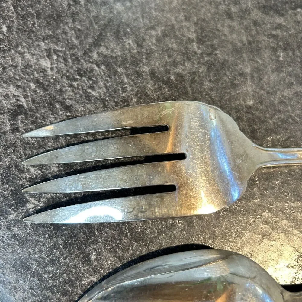 Tudor Plate 1948 SWEET BRIAR Serving‎ Spoon & Fork Flatware Oneida Community